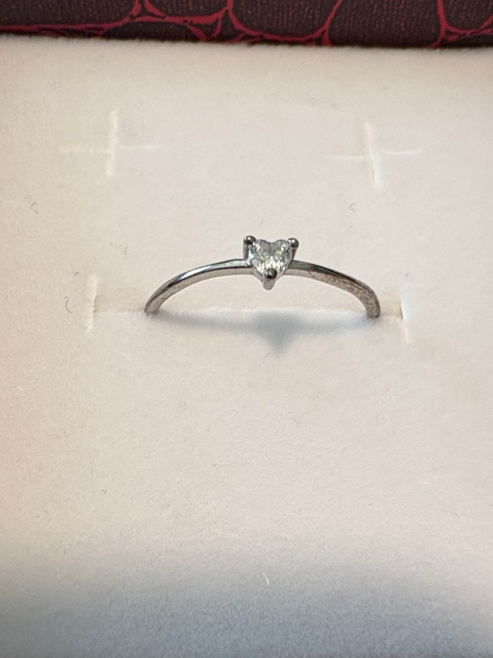 Silver Heart Solitaire Ring